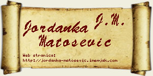 Jordanka Matošević vizit kartica